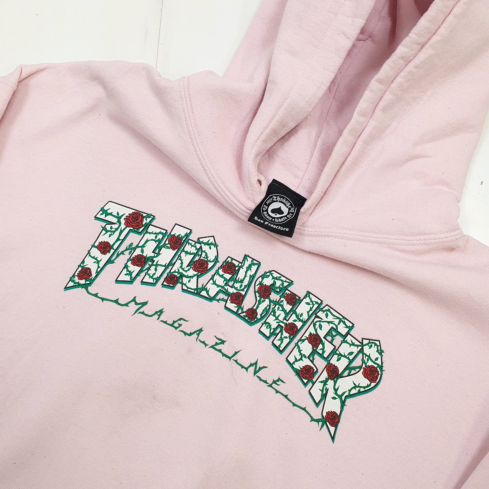 Thrasher Spellout Hoodie L Pink