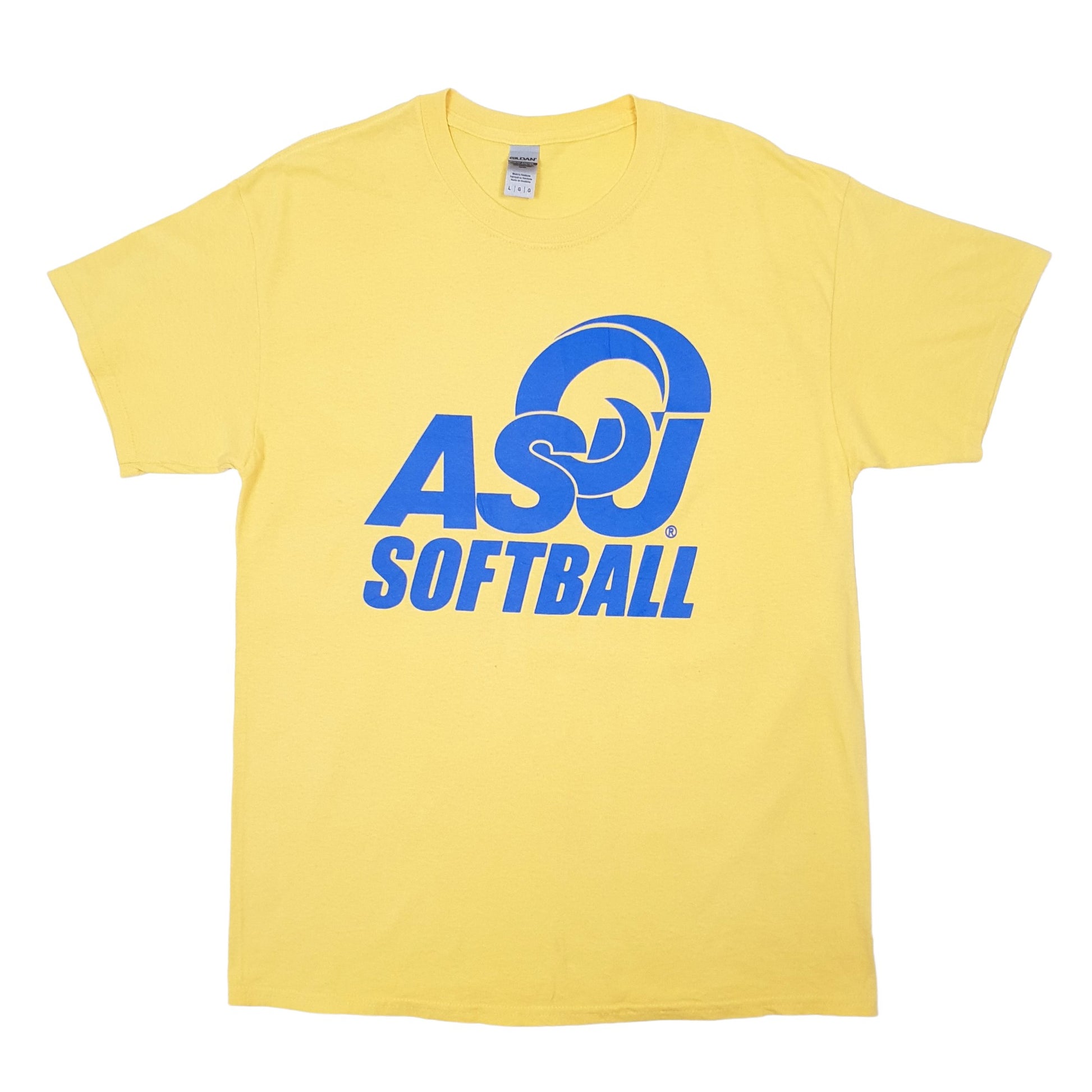 Gildan ASU Softball Short Sleeve T Shirt Yellow