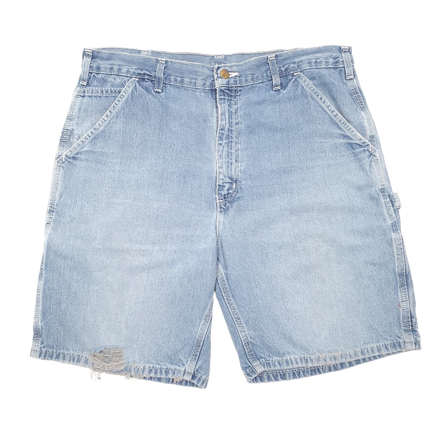 Mens Blue Carhartt Carpenter Workwear Denim Shorts