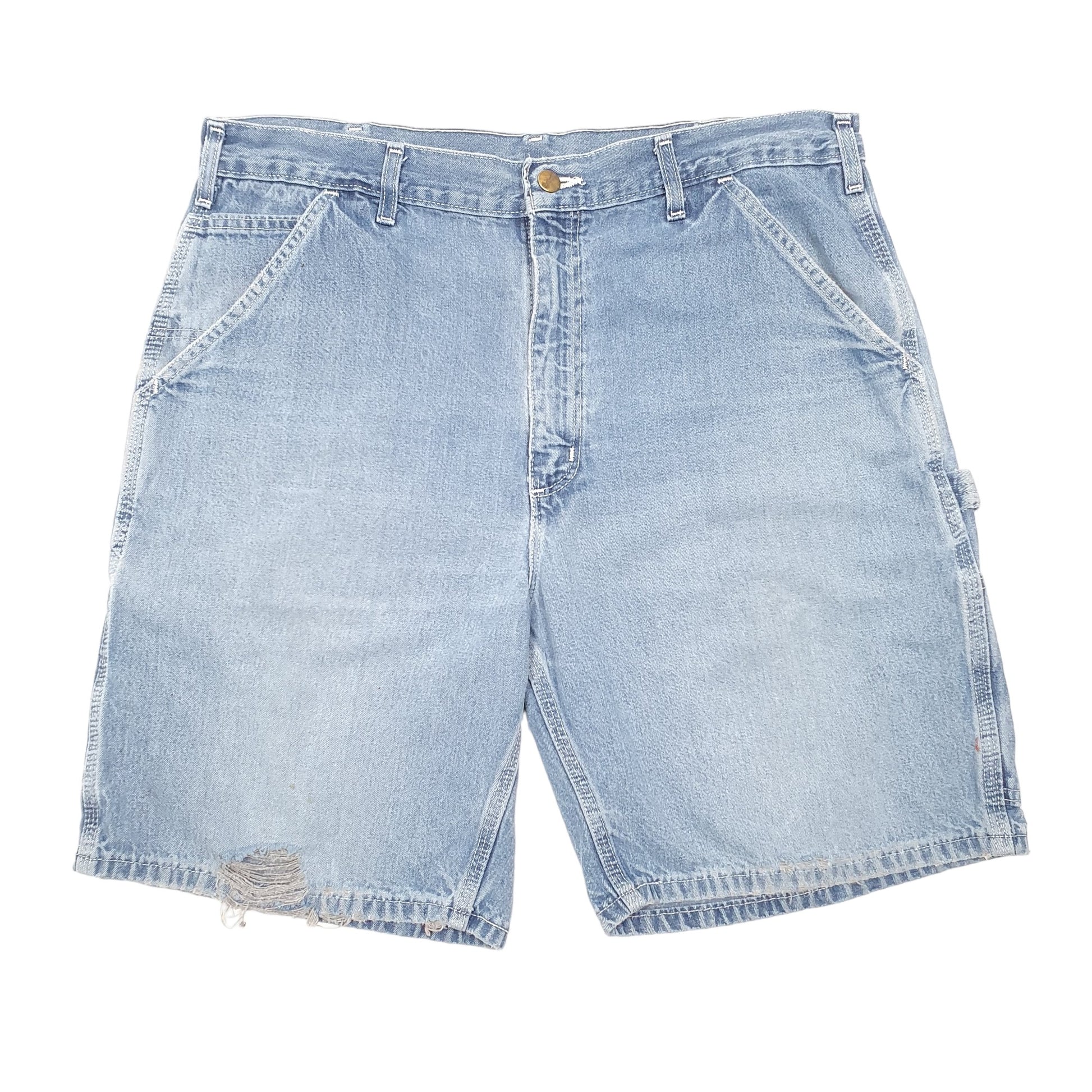 Mens Blue Carhartt Carpenter Workwear Denim Shorts