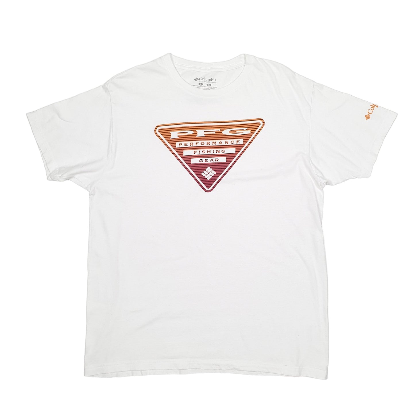 Mens White Columbia Sportswear  Short Sleeve T Shirt