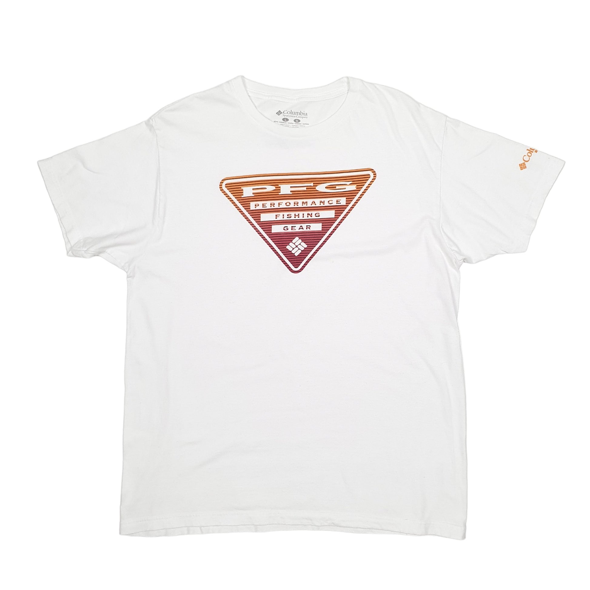 Mens White Columbia Sportswear  Short Sleeve T Shirt