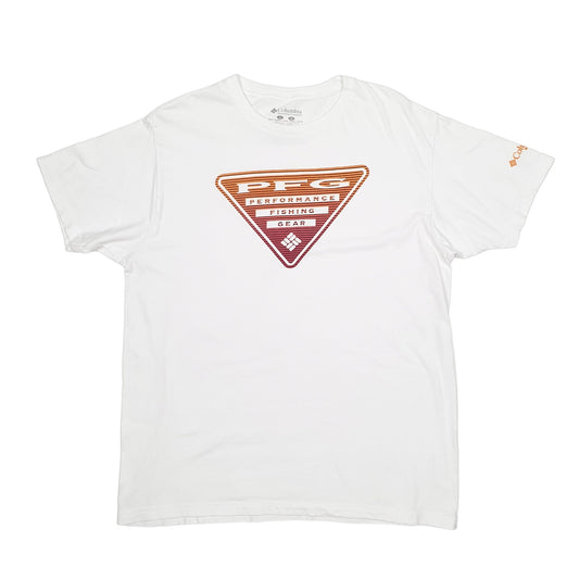 Mens White Columbia Sportswear  Short Sleeve T Shirt