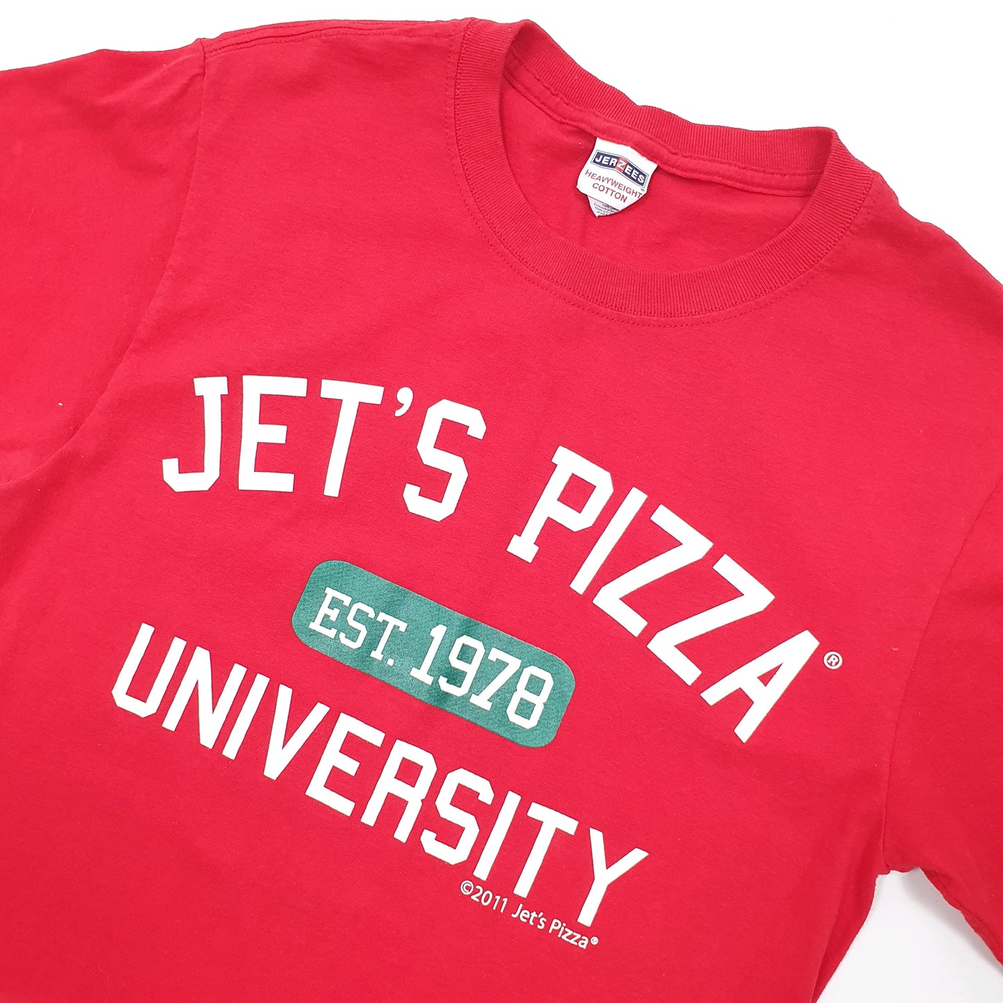 Jerzees USA Jets Pizza Short Sleeve T Shirt Red