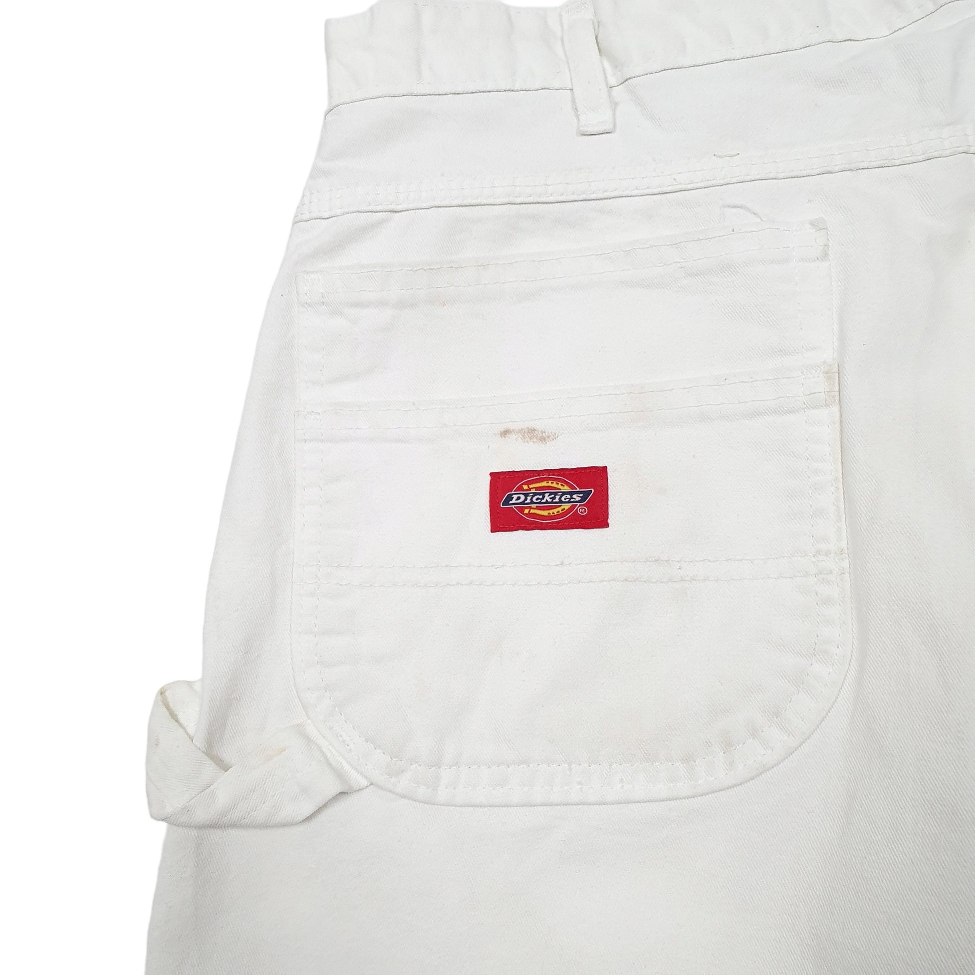 Mens White Dickies Carpenter Painter Workwear Denim Shorts