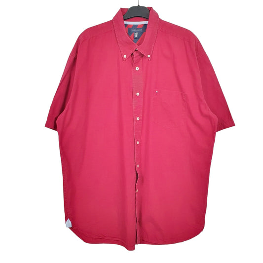 Burgundy Tommy Hilfiger Short Sleeve Shirt