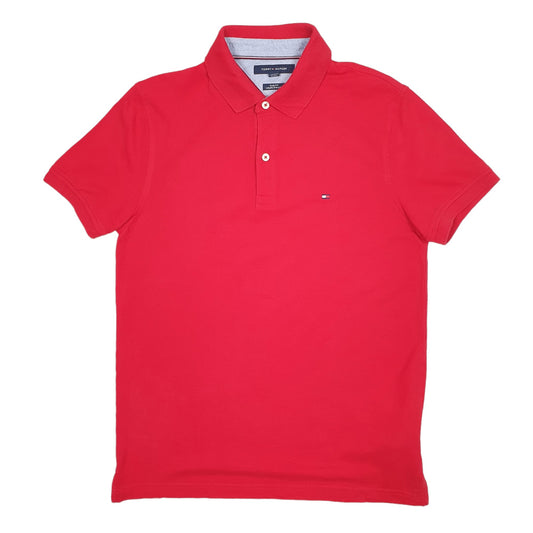 Mens Red Tommy Hilfiger  Short Sleeve Polo Shirt