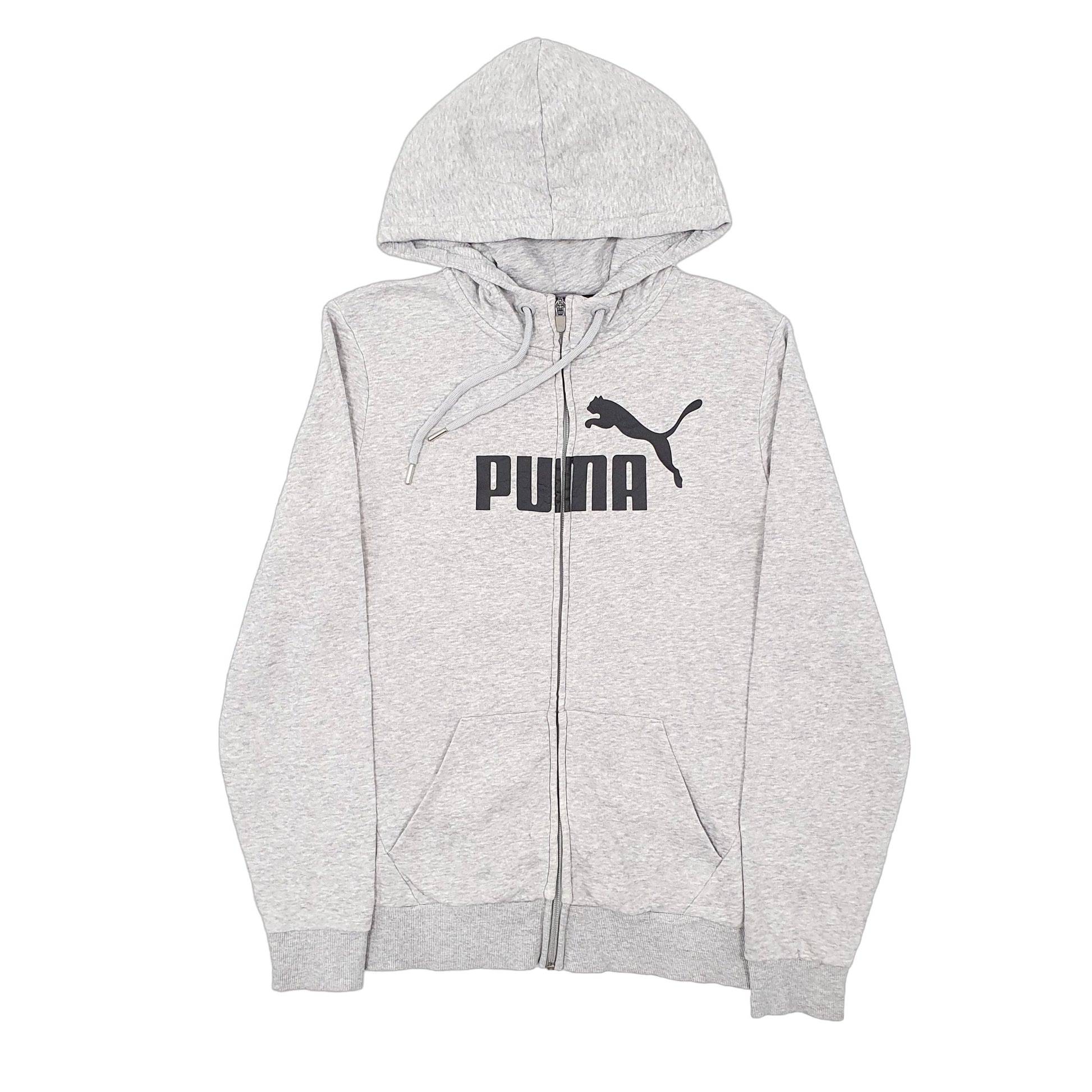 Womens Grey Puma Hoodie Full Zip Jumper