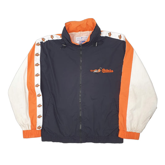 Mens Black MLB Pro Layer Vintage 1990s Baltimore Orioles Baseball  Coat
