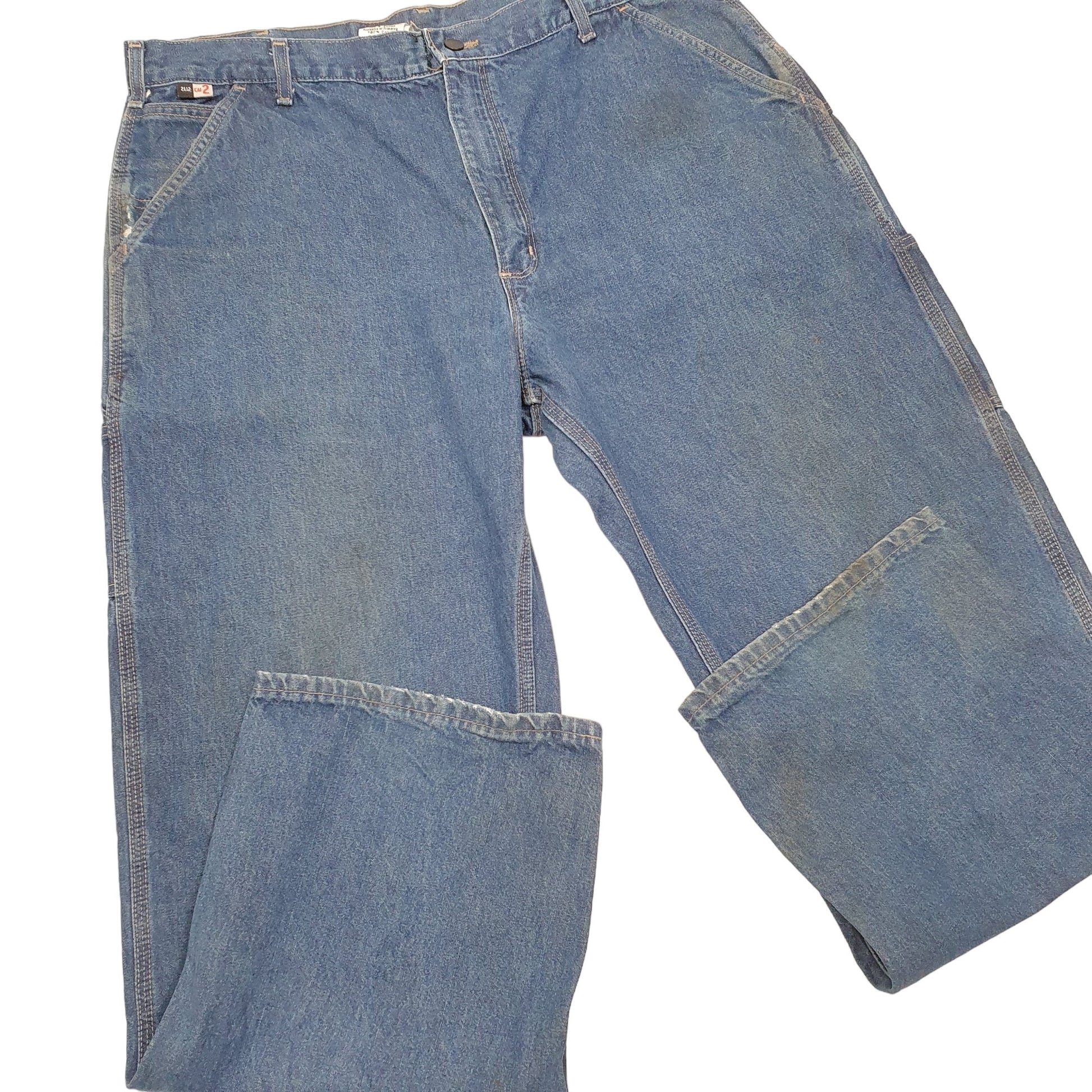 Mens Blue Carhartt Flame Resistant Carpenter JeansW40 L32