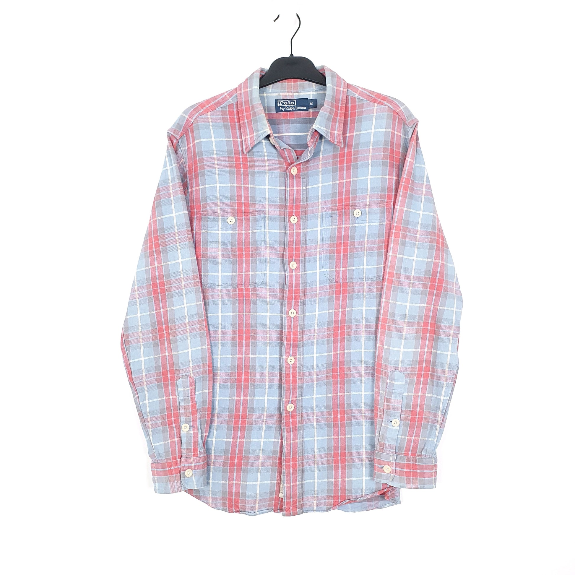Ralph Lauren Flannel Shacket Long Sleeve Regular Fit Check Shirt Blue