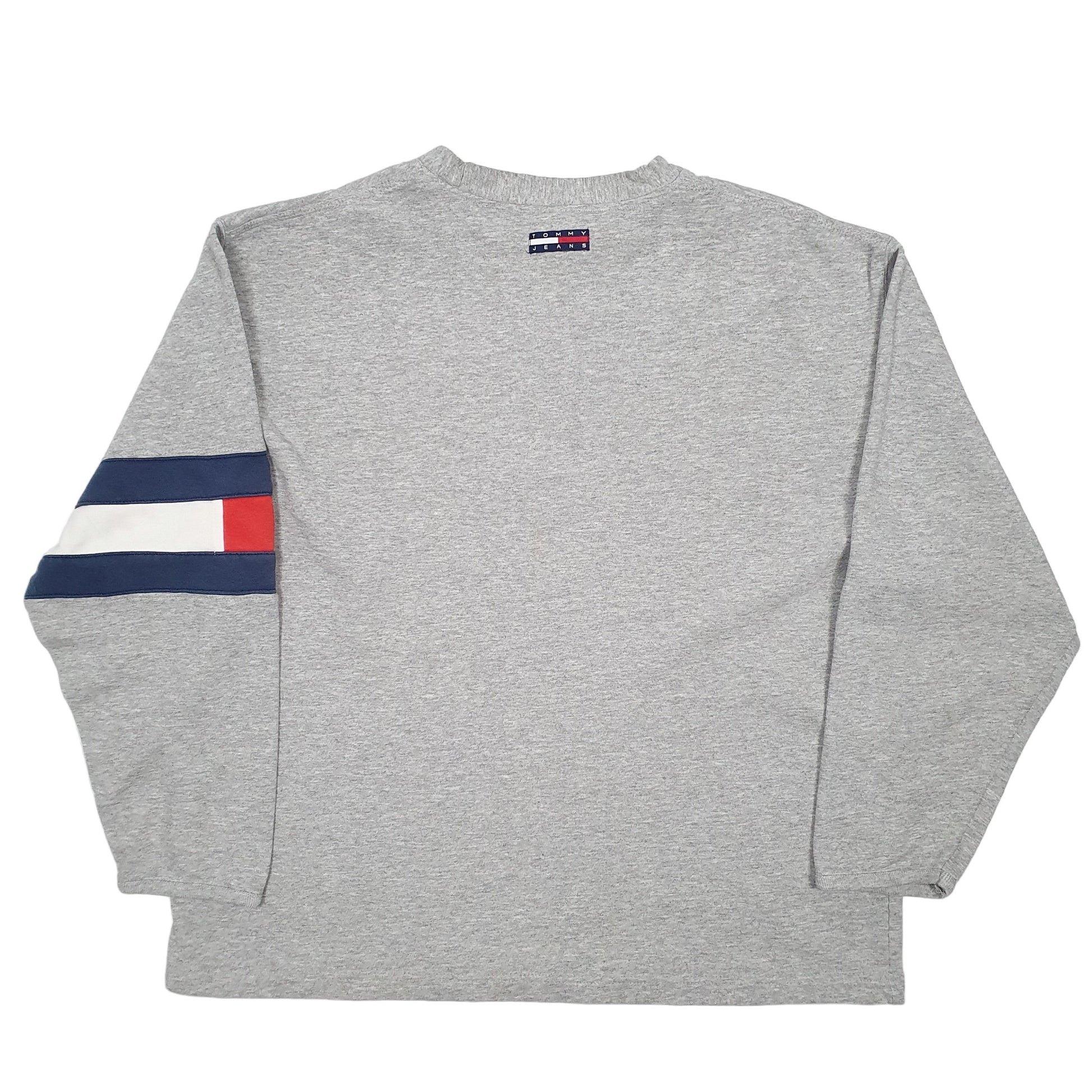 Mens Grey Tommy Hilfiger Jeans Made In USA Crewneck Jumper