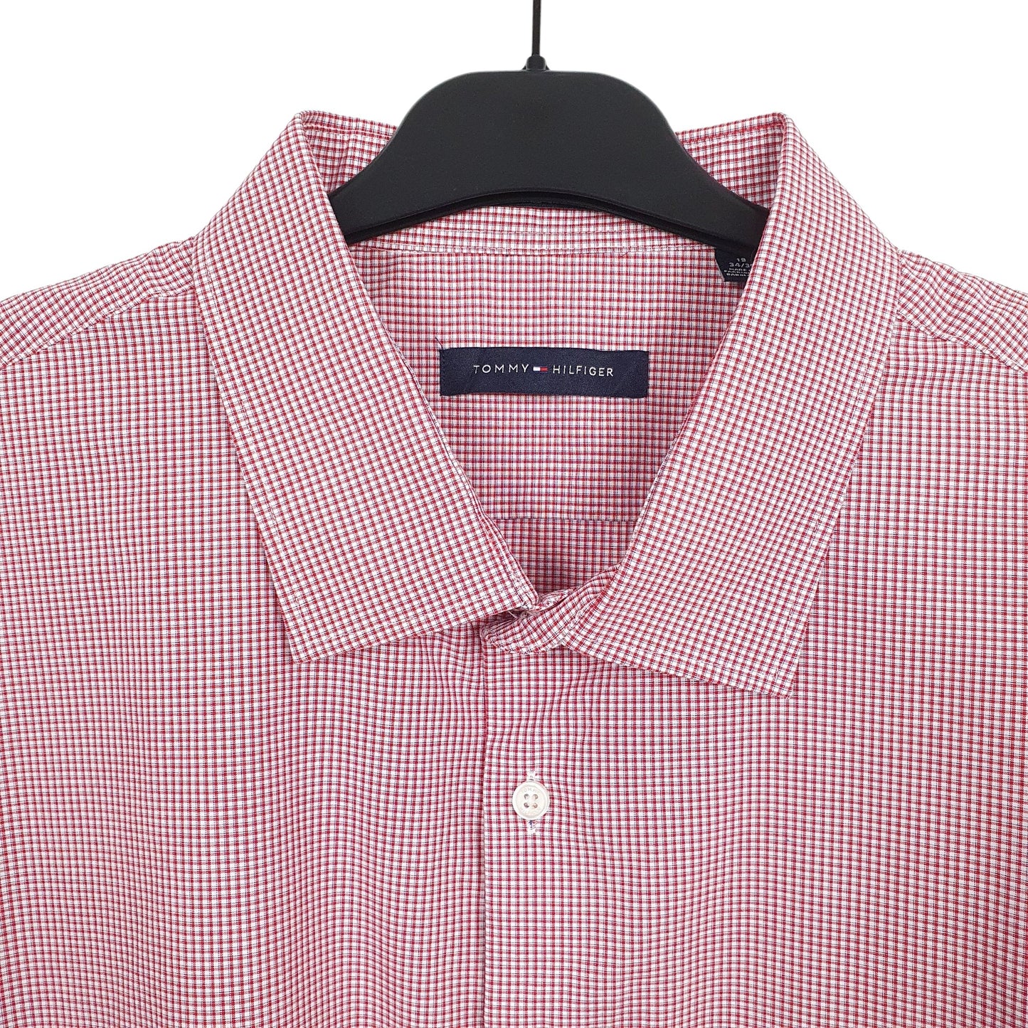 Tommy Hilfiger Short Sleeve Regular Fit Check Shirt Red