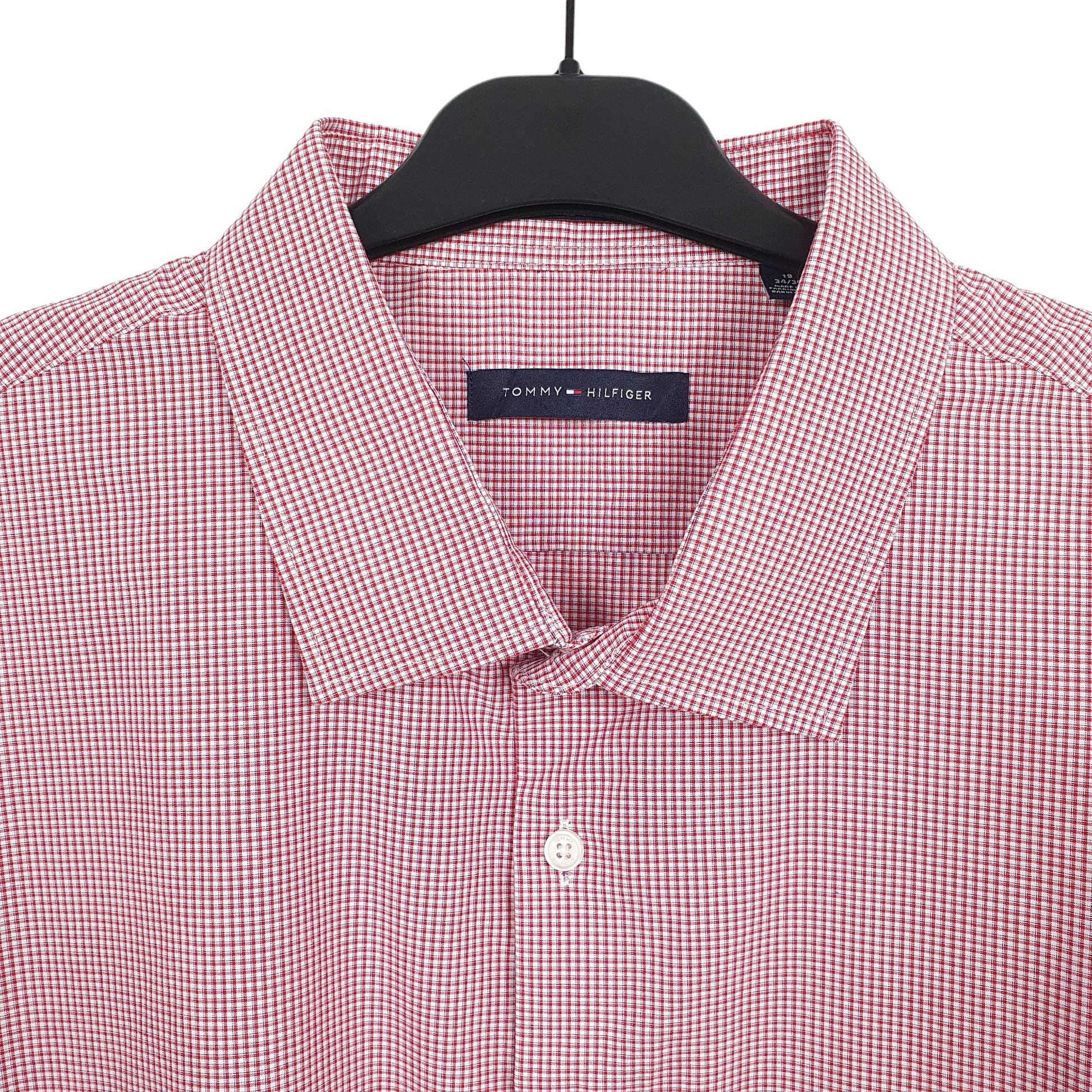 Tommy Hilfiger Short Sleeve Regular Fit Check Shirt Red