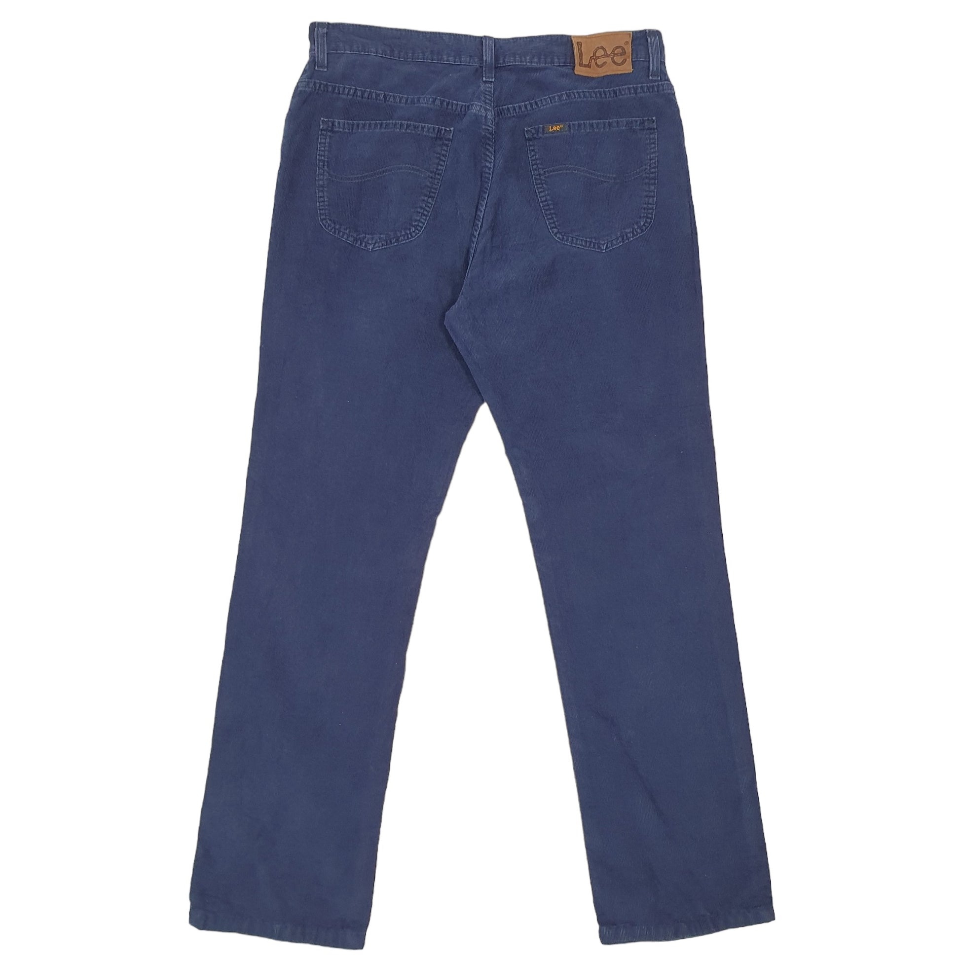 Mens Navy Lee  Corduroy Trousers