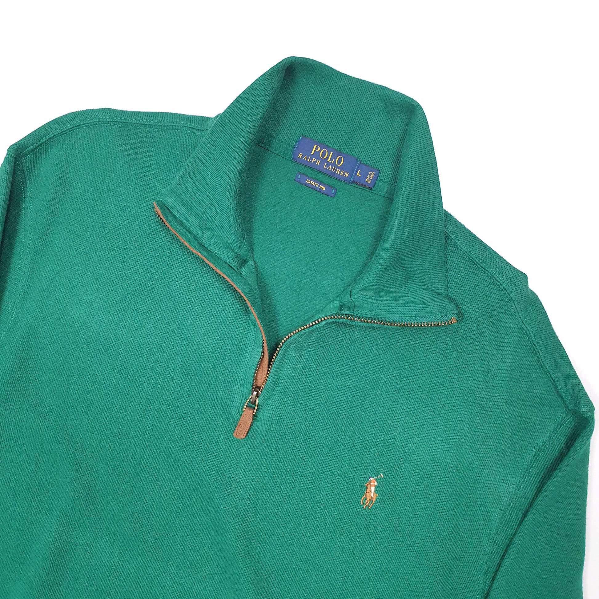 Polo Ralph Lauren Estate Rib Quarter Zip L Green