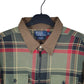 Ralph Lauren Zip Through Polo Whitfield 90s Long Sleeve Custom Fit Check Shirt Khaki