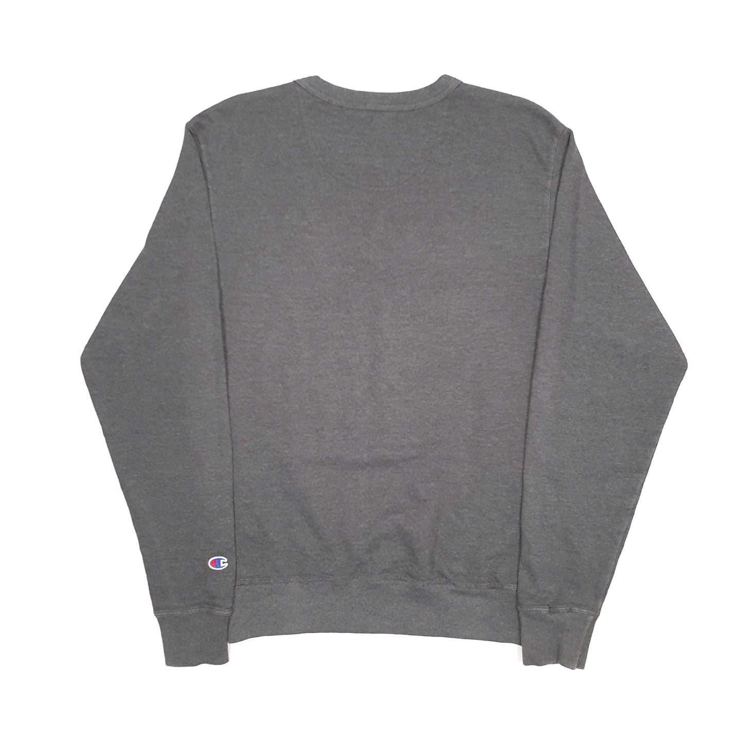 Mens Grey Champion Spellout Crewneck Jumper