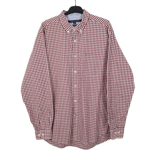 Tommy Hilfiger Long Sleeve Classic Fit Check Shirt Burgundy