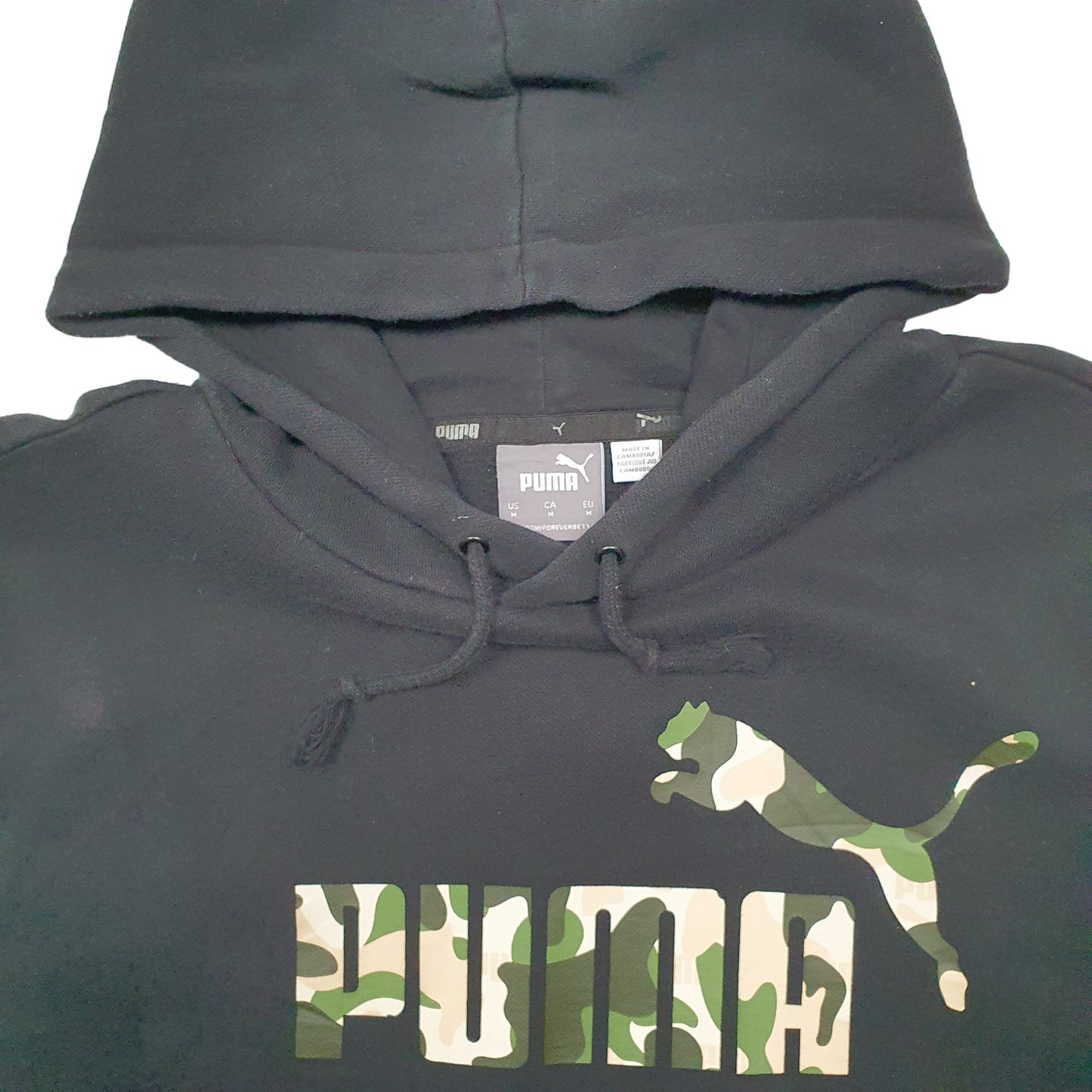 Mens Black Puma Spellout Hoodie Jumper