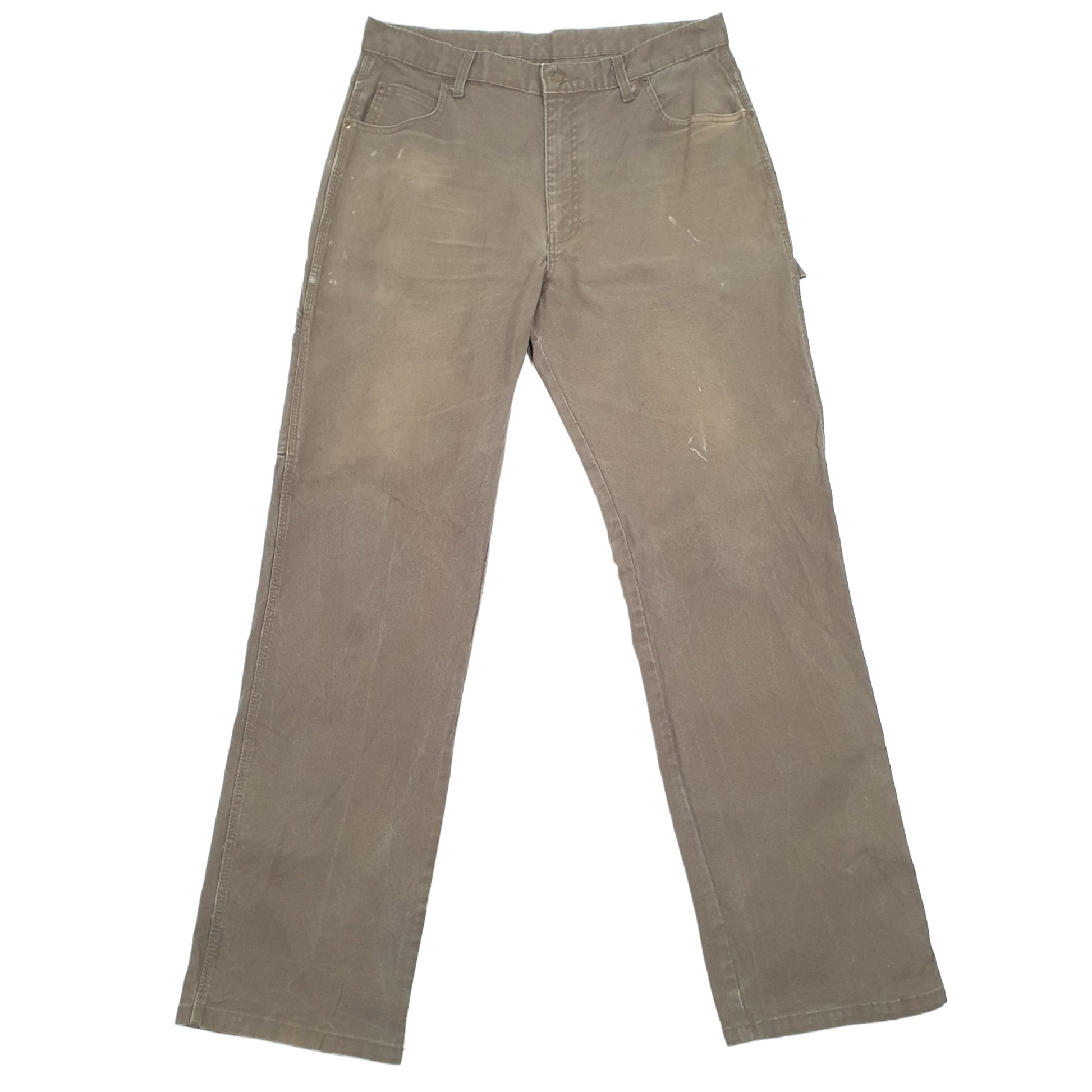 Mens Dickies Khaki Carpenter Trousers W34 L34 Khaki