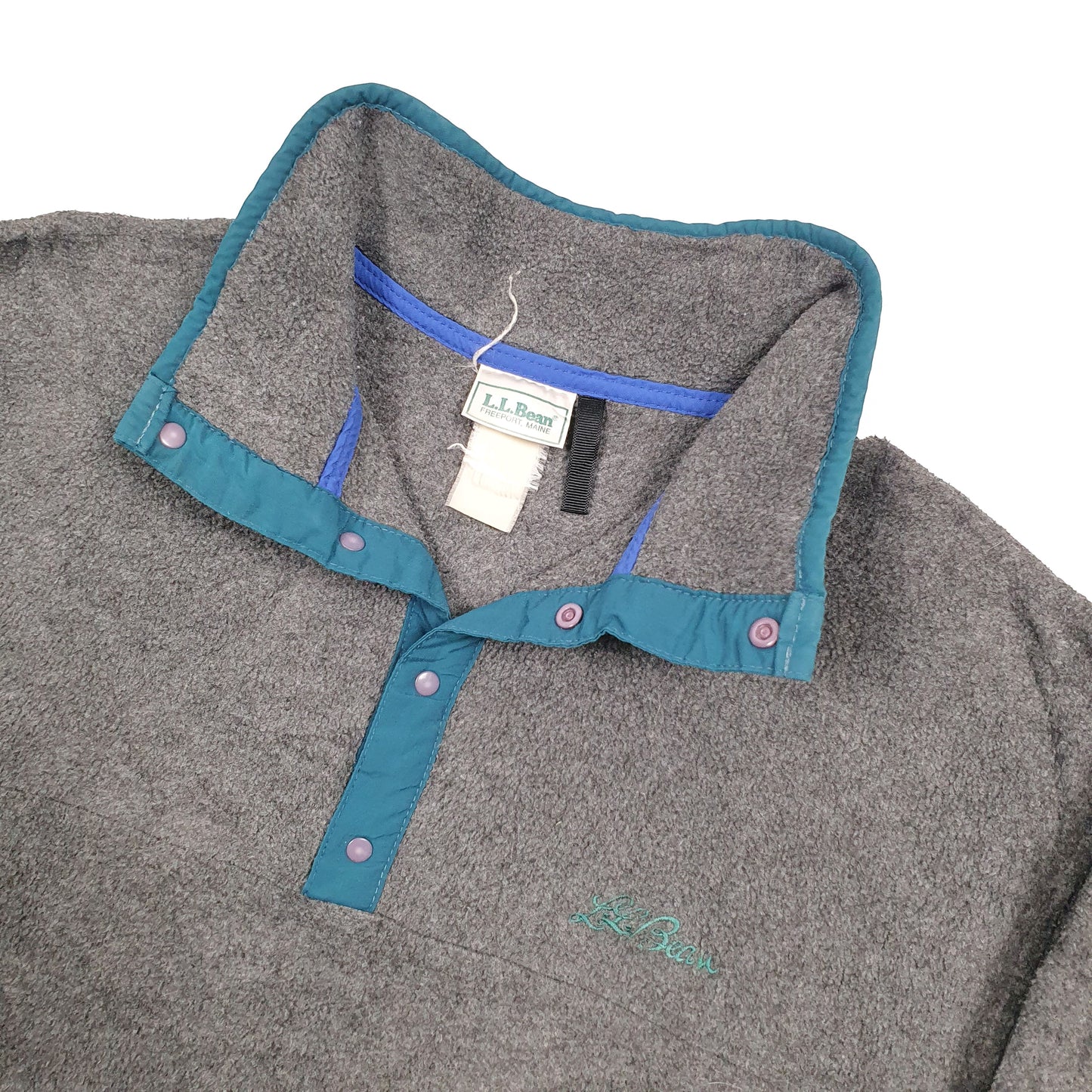 LL Bean Quarter Zip Fleece S Grey