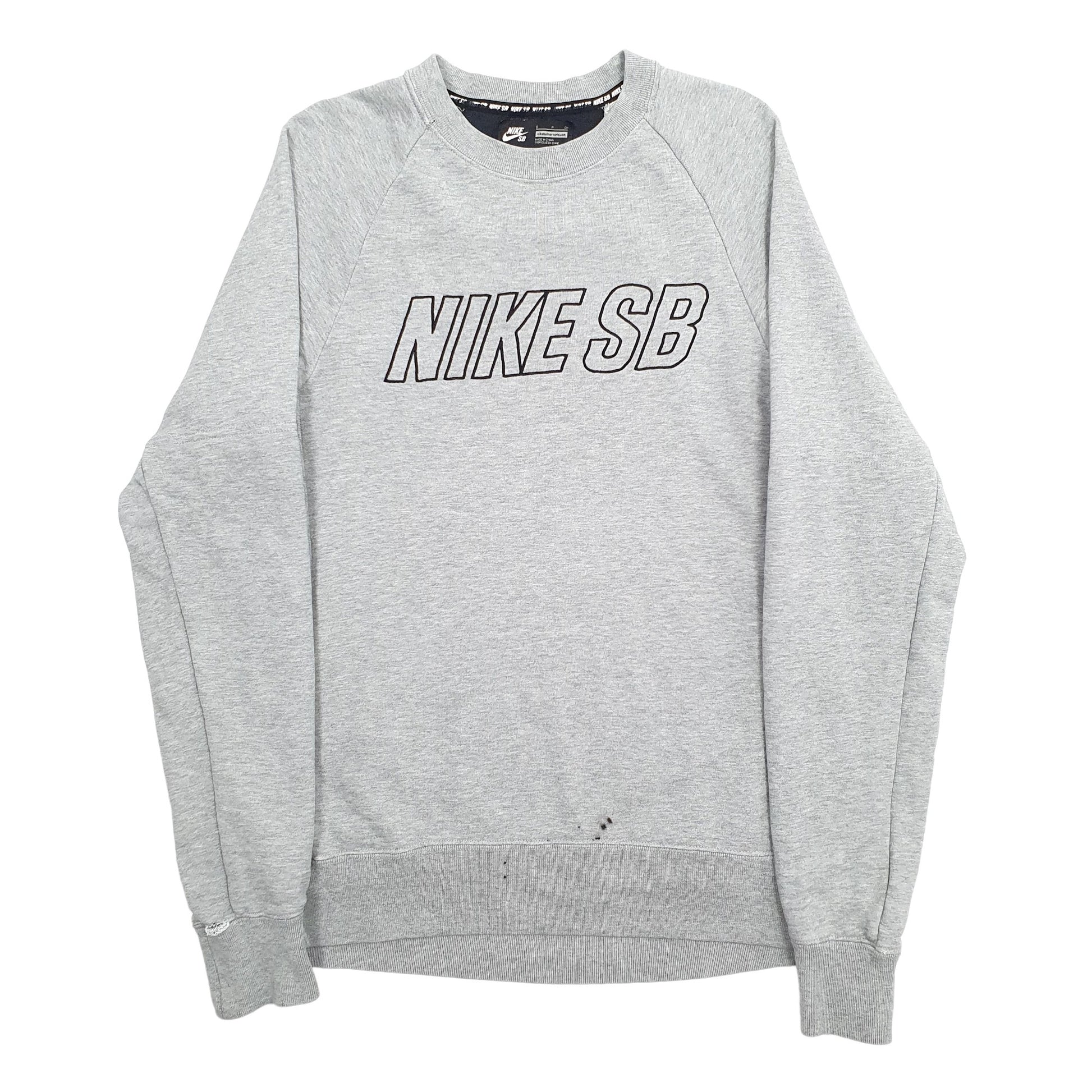 Mens Grey Nike Skateboarding Spellout Crewneck Jumper