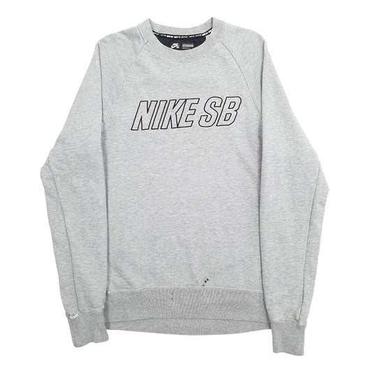 Mens Grey Nike Skateboarding Spellout Crewneck Jumper