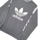 Mens Grey Adidas Spellout Crewneck Jumper
