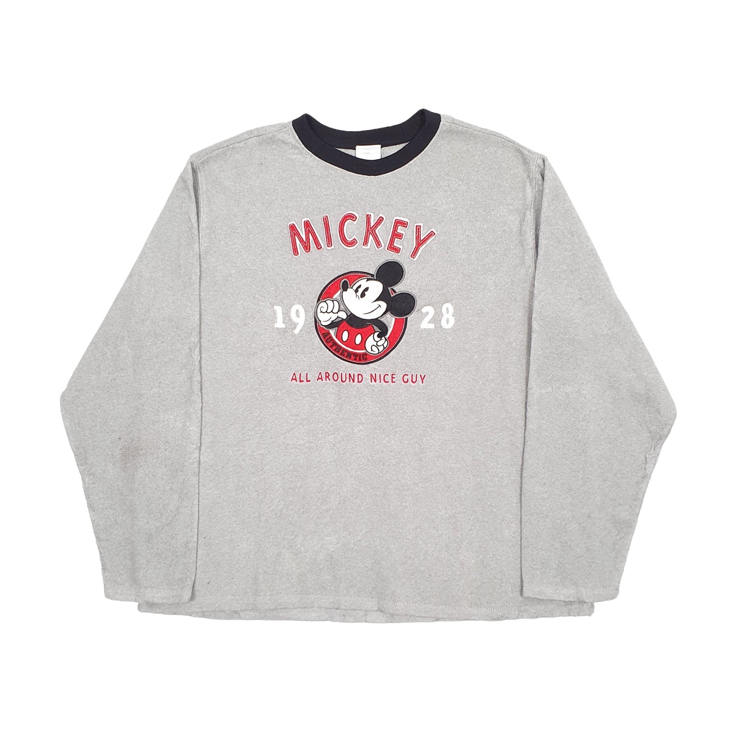 Mens Grey Disney Mickey Mouse Crewneck Jumper