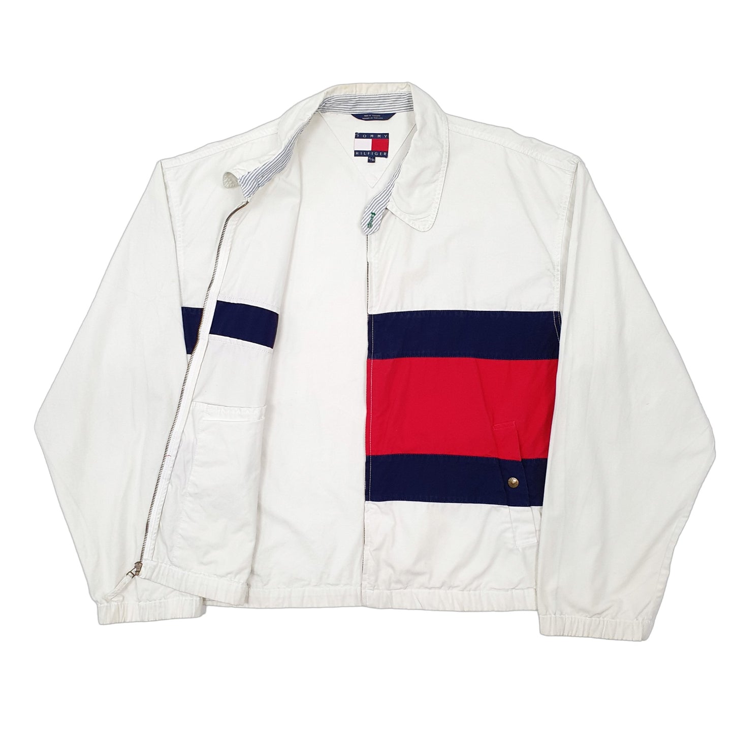 Mens White Tommy Hilfiger Vintage Harrington Jacket Coat