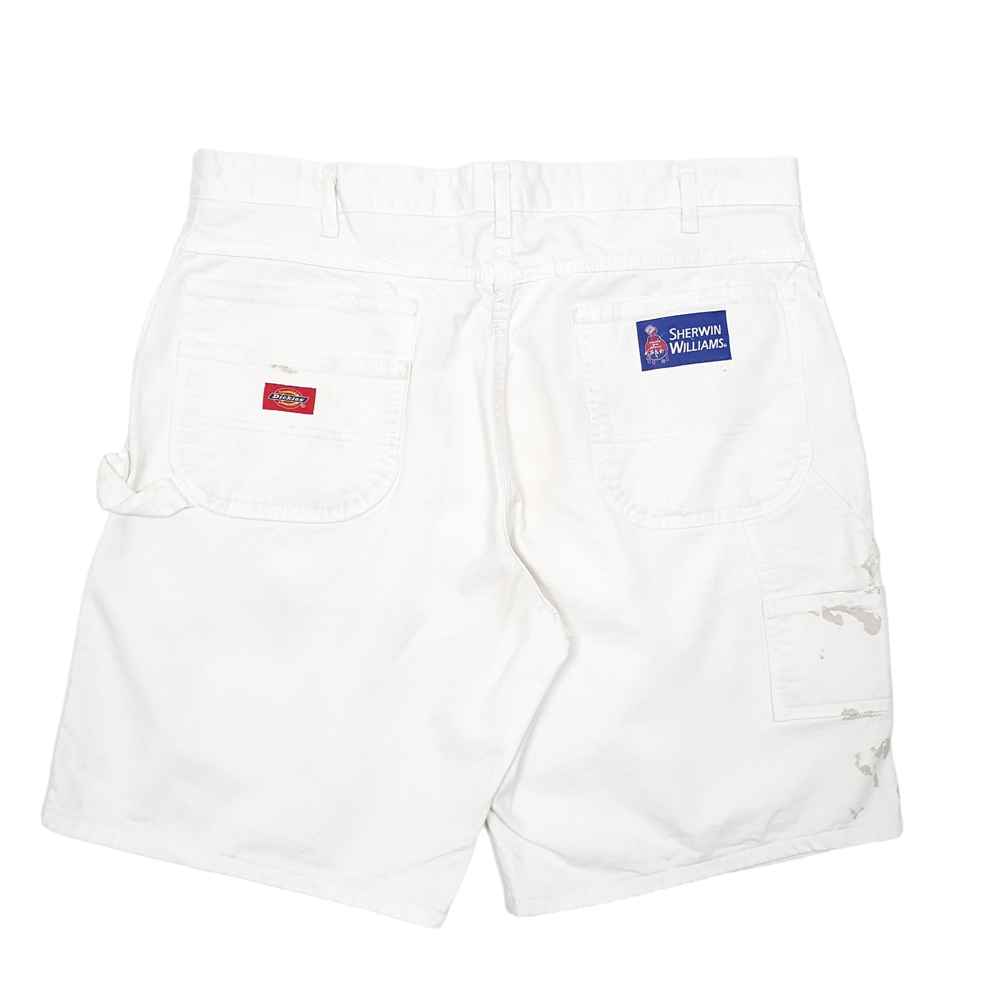 Mens White Dickies Carpenter Painter Workwear Denim Shorts