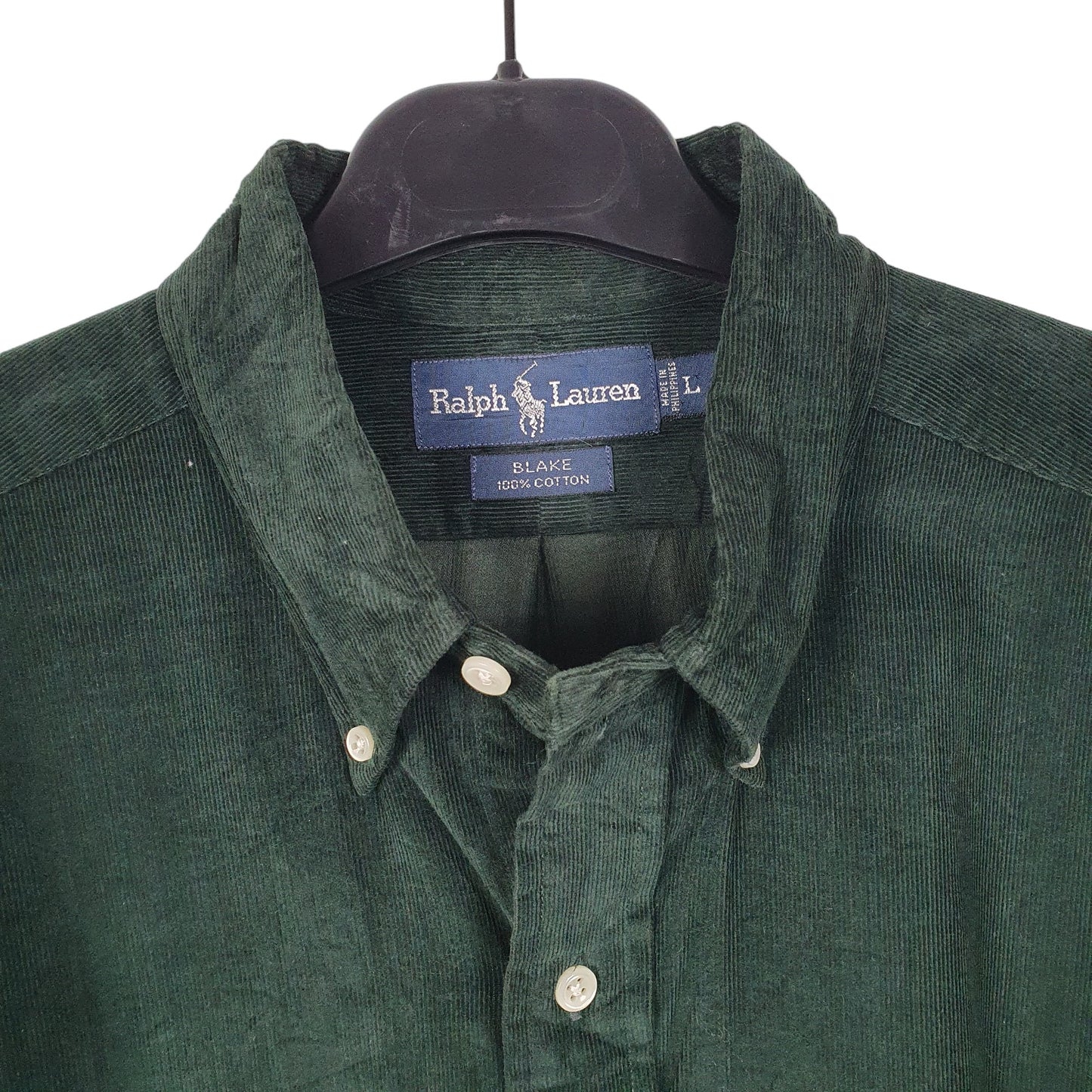 Mens Green Ralph Lauren Corduroy Overshirt Shacket Long Sleeve Shirt