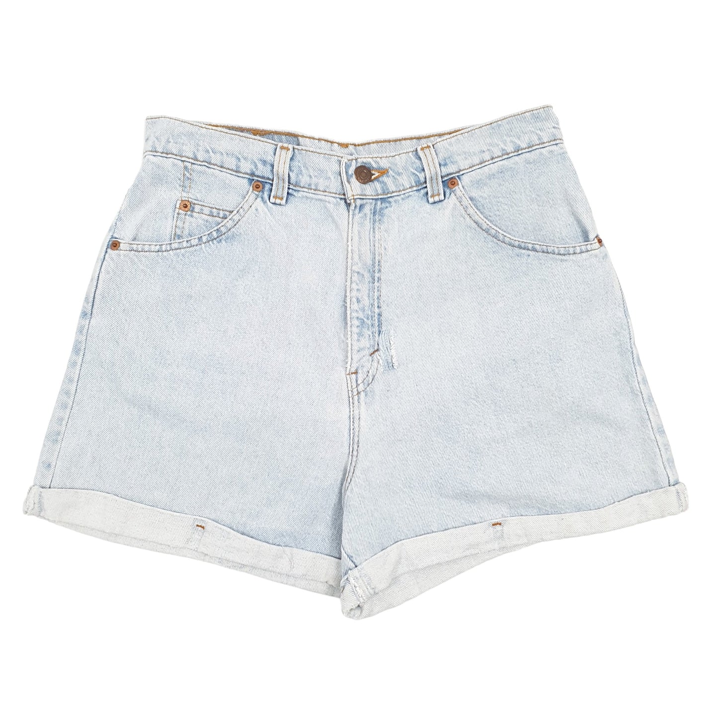 Levis Vintage Orange Tab Blue Denim Jeans Shorts UK Blue