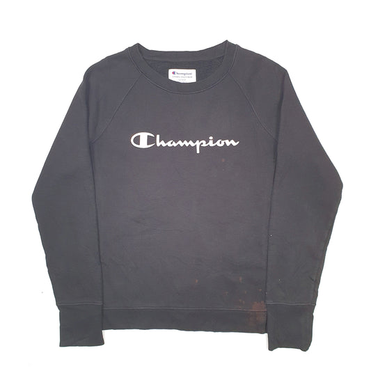 Mens Black Champion  Crewneck Jumper