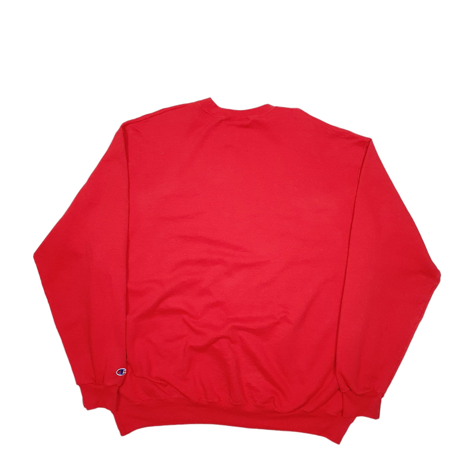 Mens Red Champion Spellout Crewneck Jumper