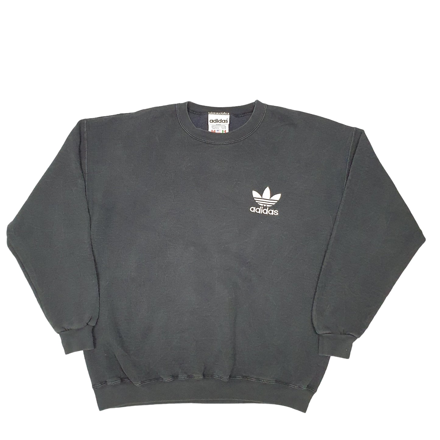 Mens Black Adidas Made In USA Vintage Crewneck Jumper