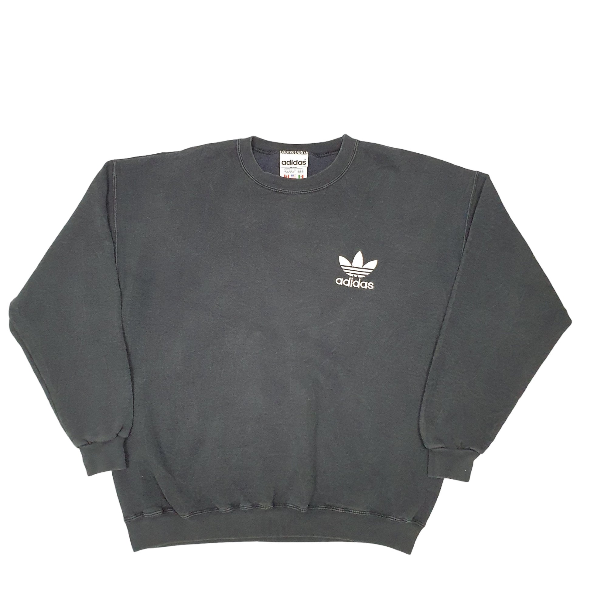 Mens Black Adidas Made In USA Vintage Crewneck Jumper
