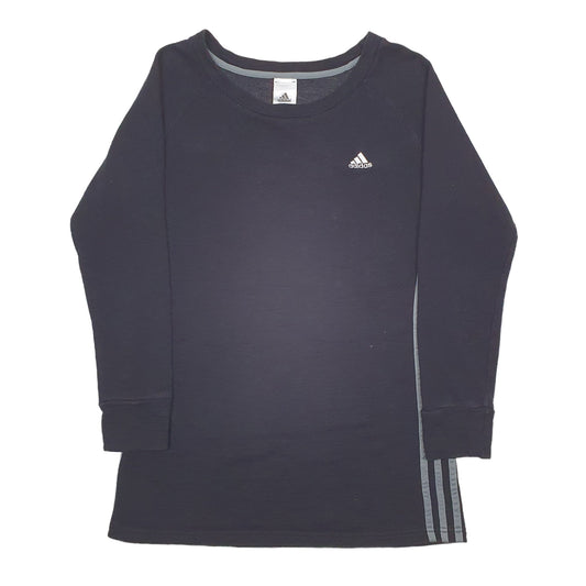 Womens Black Adidas  Crewneck Jumper