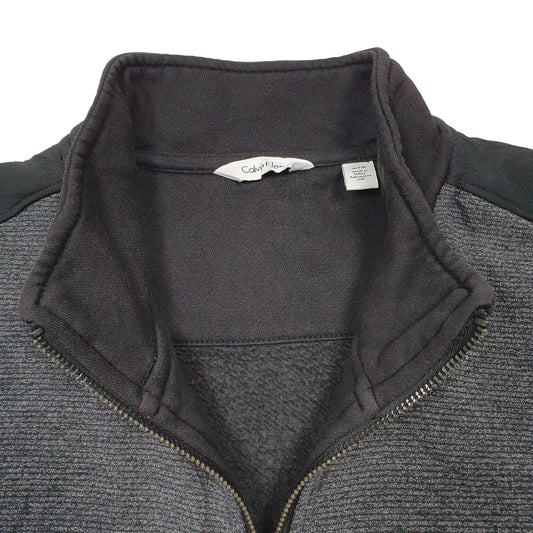 Mens Grey Calvin Klein Sweatshirt Full Zip Jumper