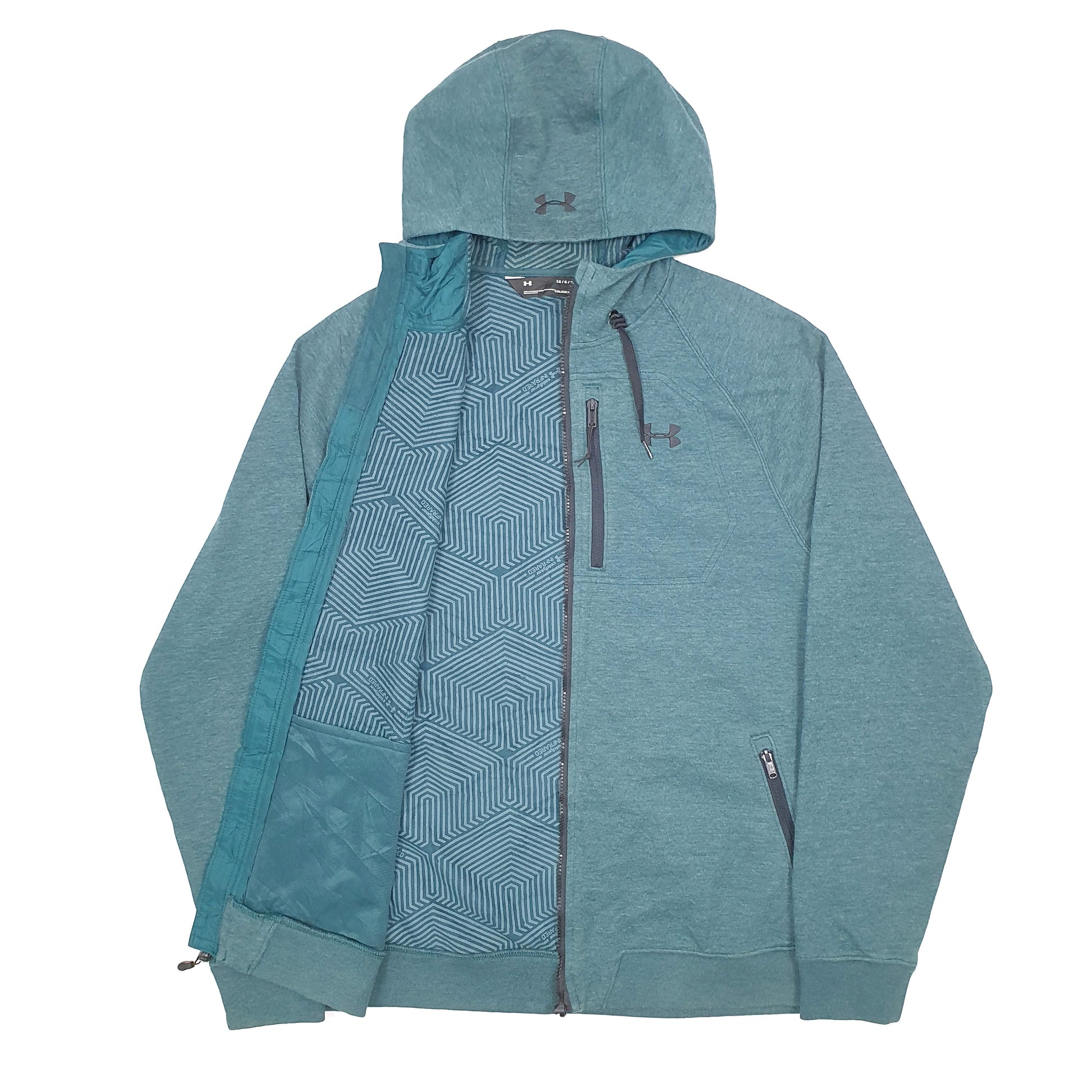 Under Armour Coldgear Infrared Hooded Full Zip Fleece L Blue