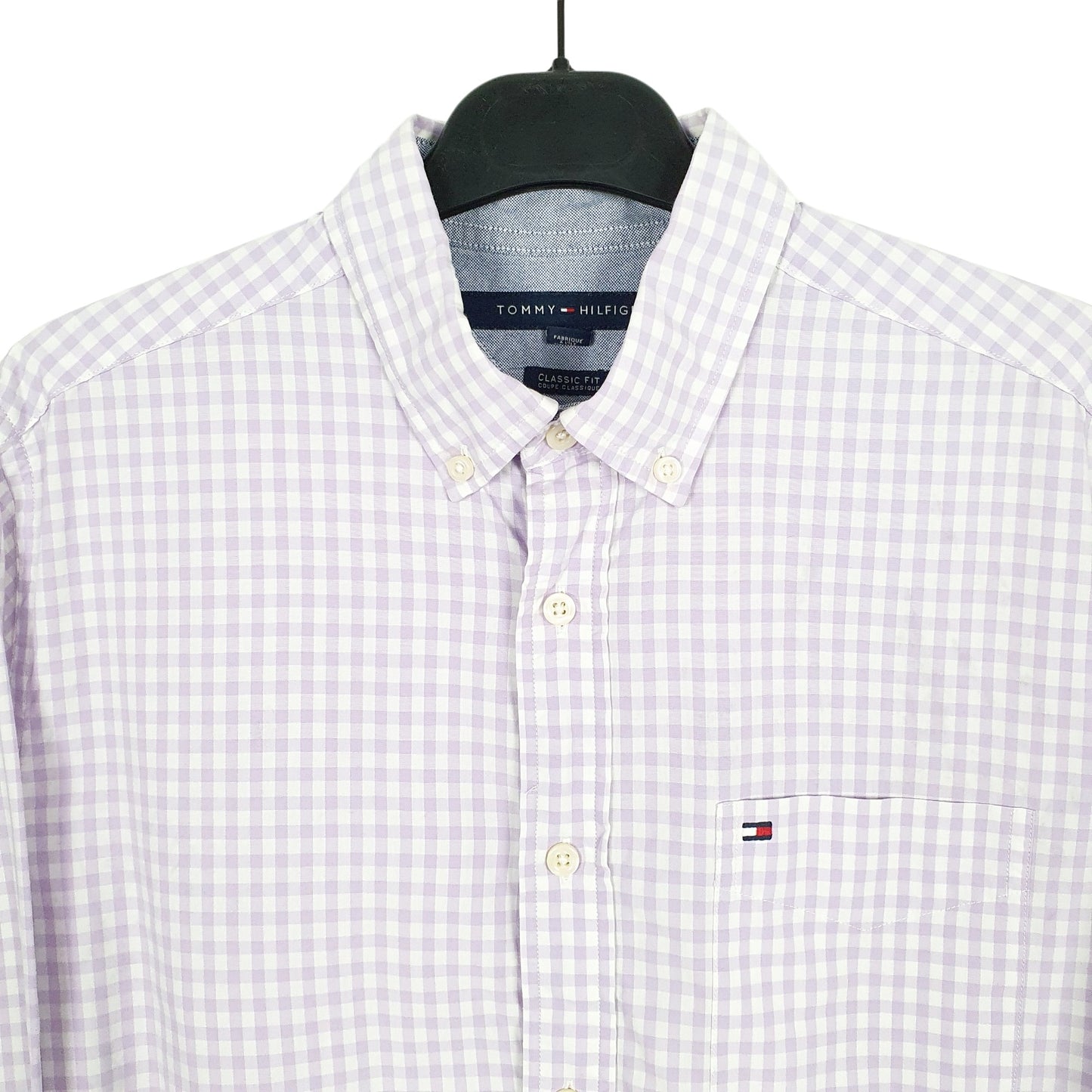 Tommy Hilfiger Long Sleeve Classic Fit Check Shirt Purple