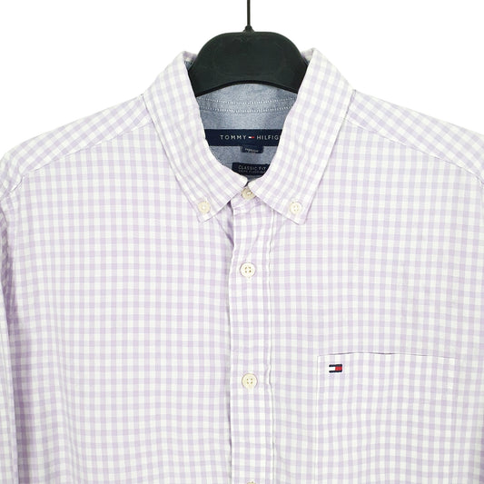 Tommy Hilfiger Long Sleeve Classic Fit Check Shirt Purple