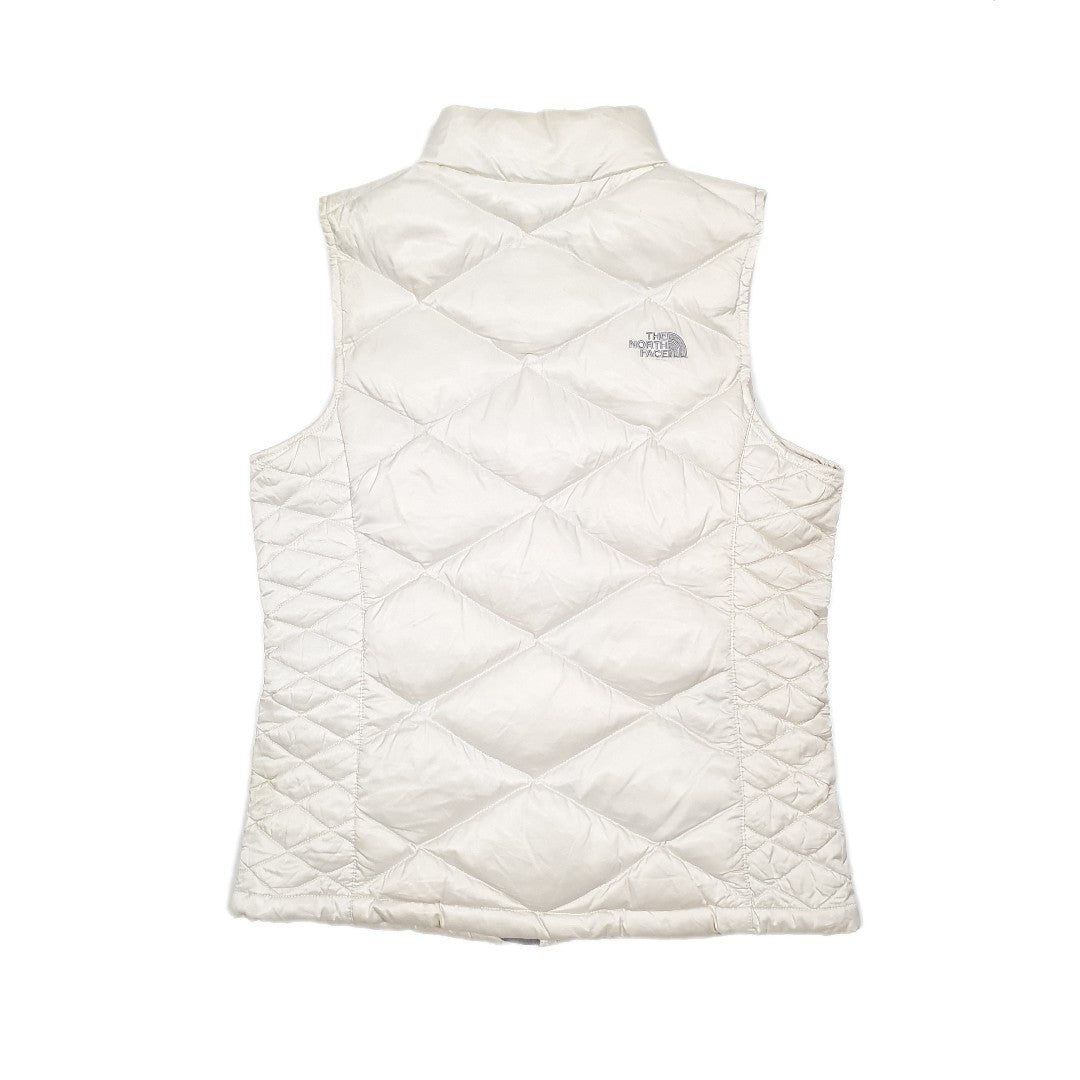 Womens The North Face Goose Down 550 Puffer Gilet Cream