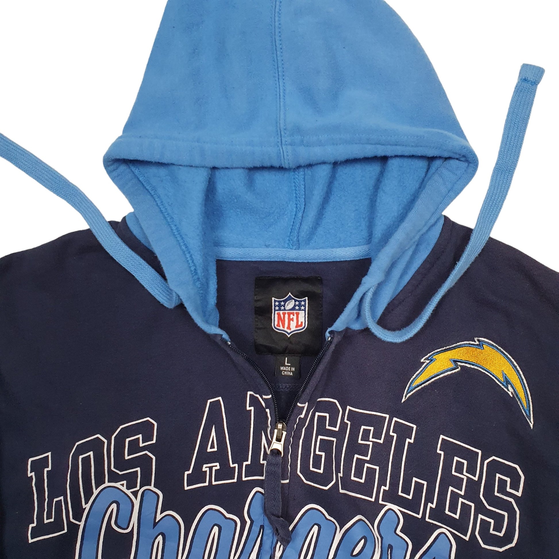 Mens Blue NFL Los Angeles Chargers Full Zip Jumper