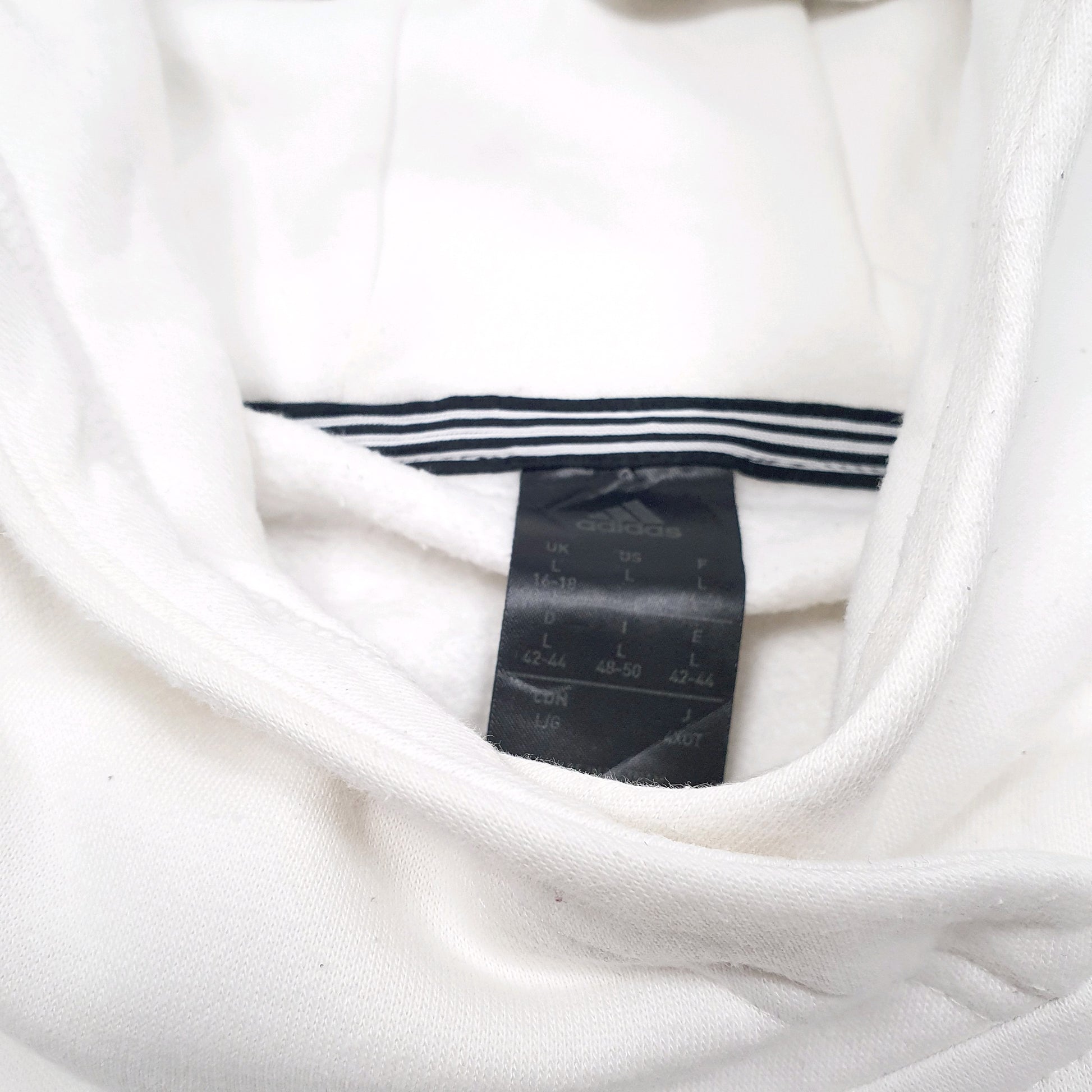 Womens White Adidas  Hoodie Jumper