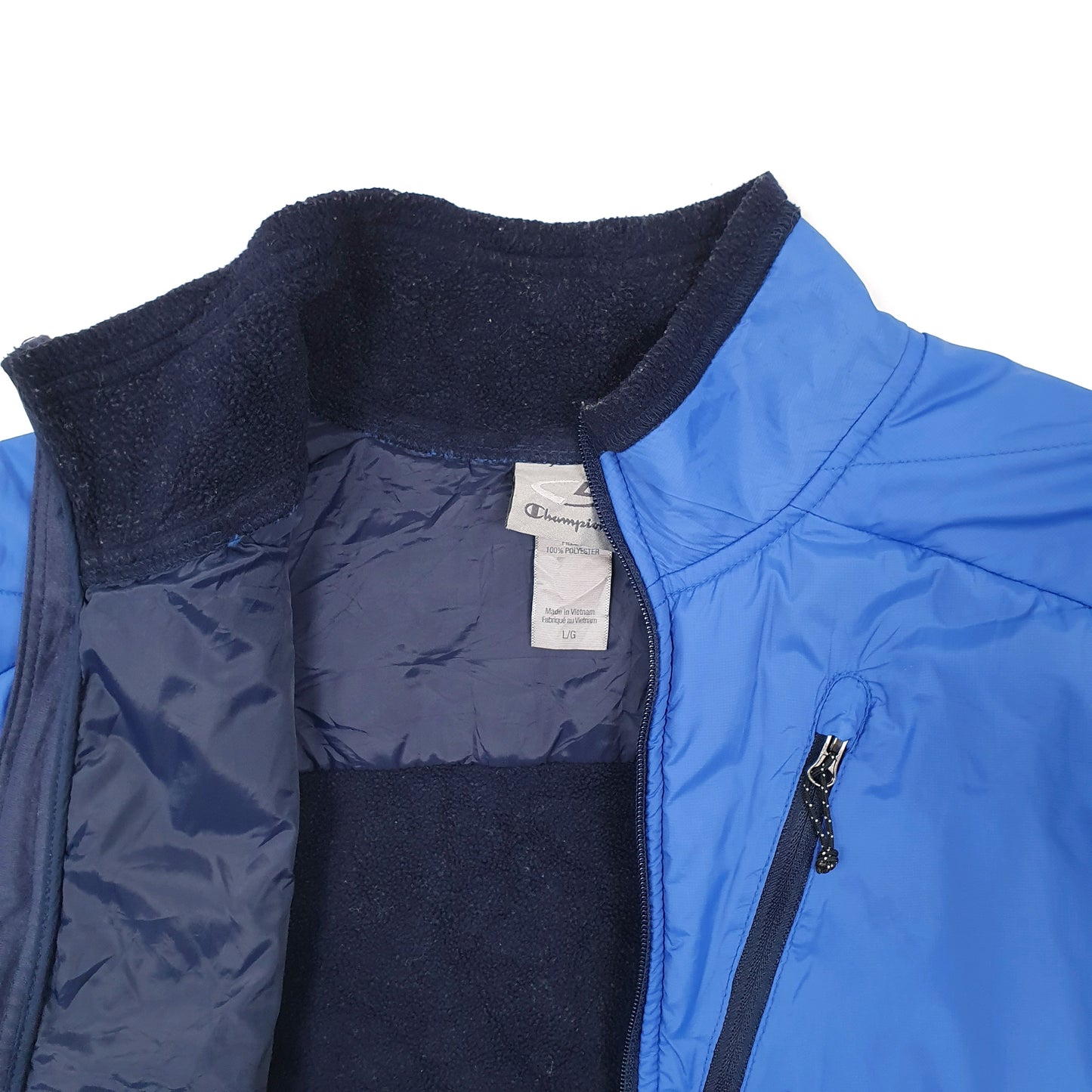 Mens Blue Champion Softshell Puffer Jacket Coat