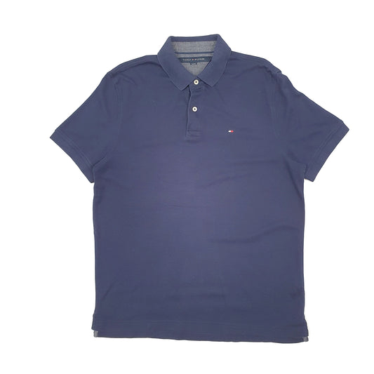 Mens Navy Tommy Hilfiger Stretch Short Sleeve Polo Shirt