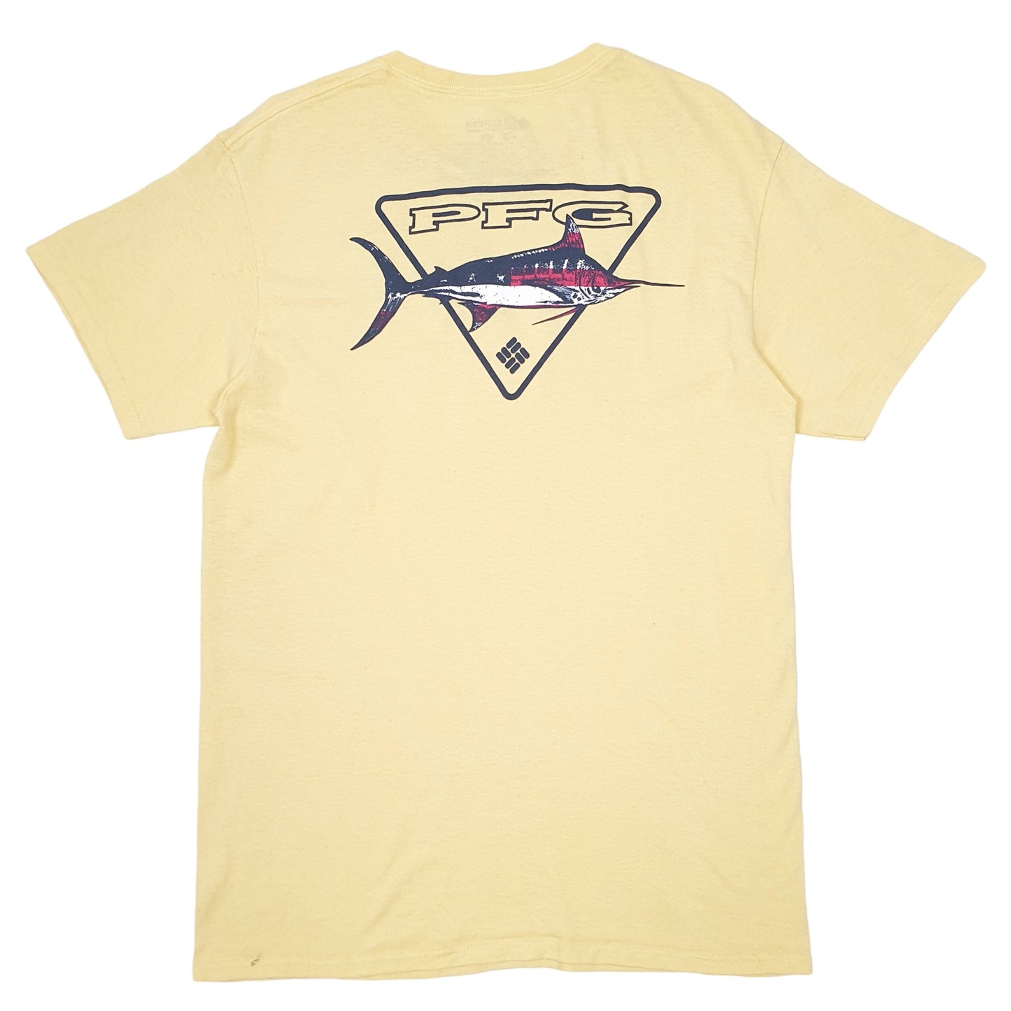 Mens Yellow Columbia Sportswear Performance Fishing Gear PFG Short Sleeve T Shirt