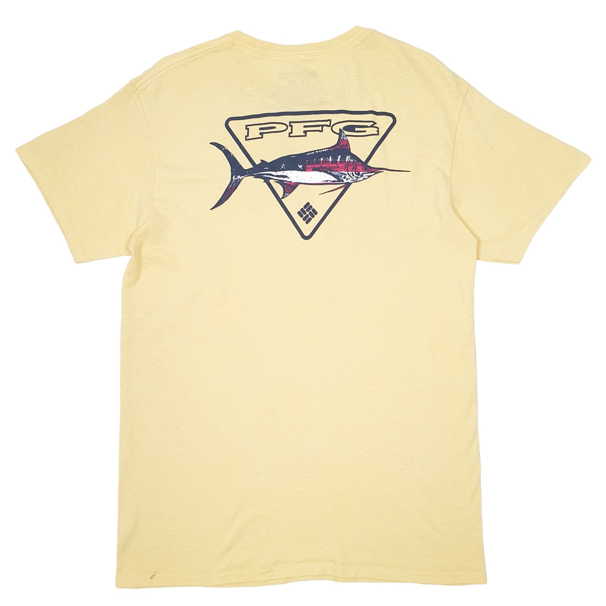Mens Yellow Columbia Sportswear Performance Fishing Gear PFG Short Sleeve T Shirt